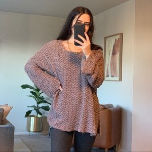 Purple Wide Sleeve Free People Sweater